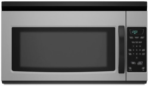 Amana AMV1150VAD 1.5 cu. ft. OvertheRange Microwave Oven with 1,000 Cooking Watts, 10 Power Levels, TwoSpeed Fan/220 CFM Exhaust Hood, Touchmatic Controls and Cooktop Surface Light: Universal Silver