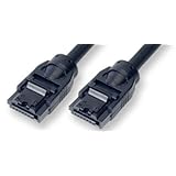 19 inches Super Fast SATA III 6 Gbit/s Round Cable with Latch, Black