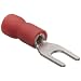 Morris Products 10110 Spade Terminal, Vinyl Insulated, Red, 22-16 Wire Size, #4 Stud Size (Pack of 100)
