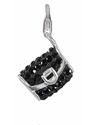 Verado Silver Cubic Zirconia Clutch Handbag Purse Charm