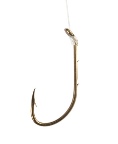 Eagle Claw Baitholder Hooks Snelled Bronze & Red Size 12-2