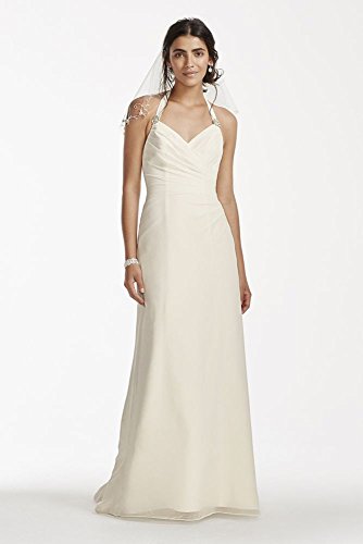 halter sheath wedding dress