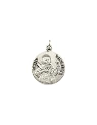 18.00 mm St. Christina Medal with 18.00 inch Chain in Sterling Silver