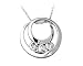Three Stone Circle Pendant 14kt White Gold