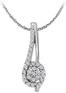 Uniquely Designed Cubic Zirconia Pendant 925 Sterling Silver with Free 16 Inch Chain Fab Price