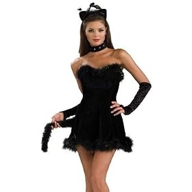 Sexy Adult Womens Halloween Costumes Black Feline Kitty Cat