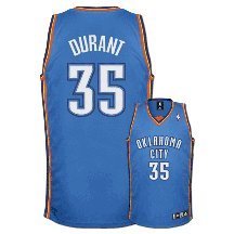 Kevin Durant Oklahoma City Thunder #35 Authentic Adidas NBA Basketball Jersey (Blue)