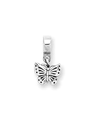 Butterfly Dangle Charm in Silver for 3mm Charm Bracelets