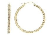 Jewelry : 14KT 3.00CTW CHAMPAGNE DIAMOND INSIDE OUT HOOP EARRINGS