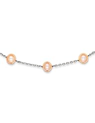 14K White Gold Cream Color Cultured Pearl Necklace