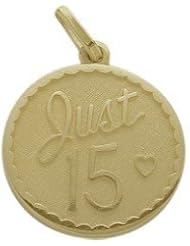 10K Yellow Gold Just #15 Age Expression Pendant with chain