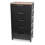 IRIS 5-Drawer Chest in Black & Cherry