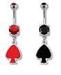 SPADE BELLY PIERCING RING BNASPADE10BK- BLACK