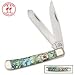 Kissing Crane Genuine Abalone Trapper Pocket Knife