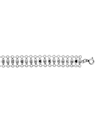 Sterling Silver Charm Bracelet w/ Teeny Flowers