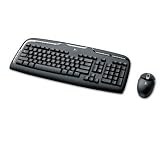 Wireless Desktop EX110 Keyboard and Mouse Combo, USB/PS/2, Black