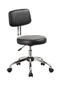 Black Vinyl Stool With Back