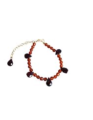 Gemshine Childrens Garnet And Amber Bracelet In 14k Gold