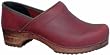Sanita Women's Wood Classic Closed Back Red Oiled Clog