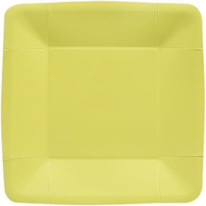 Elite Settings 20 Count Prominence Collection Square Paper Plates, 10.5-Inch, Green