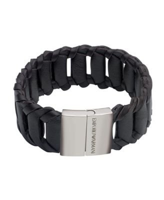 Emporio Armani Men's Brown Leather Bracelet