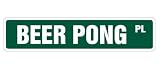 BEER PONG Street Sign drinking games dorm ping balls