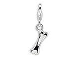 Amore LaVita(tm) Sterling Silver Polished Dog Bone w/Lobster Clasp Charm for Charm Bracelet