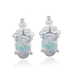 Opal & Diamond October Birthstone Earrings