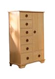 Berg Oslo Chiffarobe with 7 Drawers and 1 Large Door Natural Maple/Chocolate