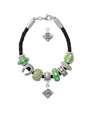 2-D "Bad Hair Day" with Girl on a Lime Green Love & Luck Beaded Bracelet Delight