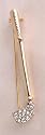 Diamante encrusted gold colour metal golf club form brooch