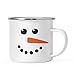 Andaz Press 11oz. Kids Christmas Hot Chocolate Stainless Steel Campfire Coffee Mug Gift, Snowman with Carrot Nose, 1-Pack, Enamel Metal Camp Cup for Him Her, Includes Gift Box