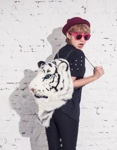 アニマルフェイスリュック　ホワイトタイガー　オブジェ　リアル