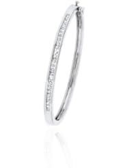 10K White Gold 1/2 ct. Diamond Bangle Bracelet