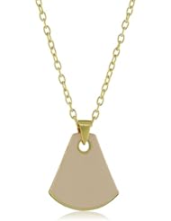 Dean Davidson "CLEO" Gold with Blush Enamel Fan Pendant Necklace