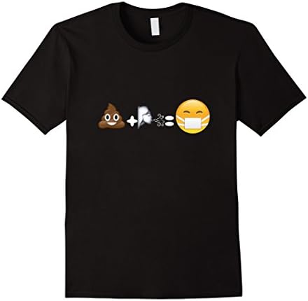 Men's Poop Emoji Blowing Air Fart Stinky Smell Medical Mask Shirt Small Black