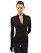 PattyBoutik Women V Neck Empire Waist Knit Top (Black XS)