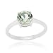 Sterling Silver Green Amethyst Solitaire Round Ring