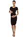 PattyBoutik Mama Cowl Neck Short Sleeve Maternity Dress (Black Medium)