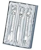 Silver Plated Teddy Bear Cutlery Set Christening Gift