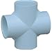 Genova Products 34415 1.5 in. Slip x Slip x Slip x Slip Cross44; White