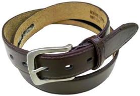 1.25 Inch Wide Mens Leather Dress Belt with Secret Zipper compartment in Brown