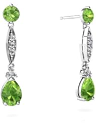 Genuine Peridot 14kt White Gold Dangle Drop Earrings