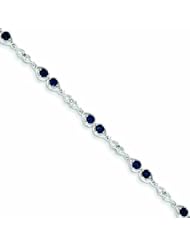 Genuine 14K White Gold White Gold Diamond & Sapphire Bracelet 5 Grams Of Gold 100% Satisfaction Guaranteed.