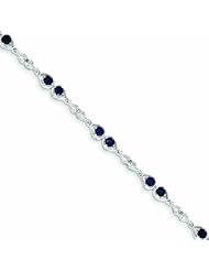 2.2 Carat 14K White Gold Diamond & Sapphire Bracelet