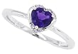 0.58ct Heart Shaped Amethyst and Diamond Ring in 10kt White Gold