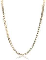 Duragold 14k Yellow Gold Polished Box Chain Necklace (1.1mm)