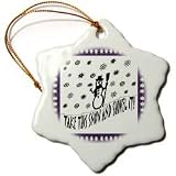 Snow and Shovel It - 3 Inch Snowflake Porcelain Ornament