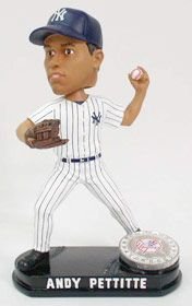New York Yankees Andy Pettitte Forever Collectibles Black Base Blatinum Bobble Head