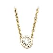 14K Yellow/White Gold 1/3 ct. Diamond Bezel Set Solitaire Pendant with Chain